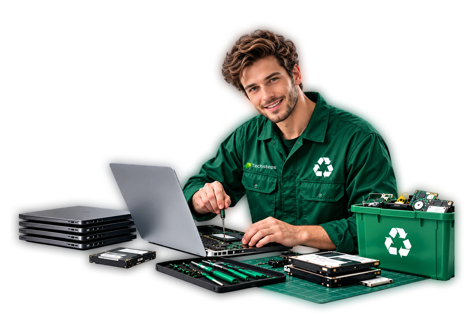 Enterprise laptop and hard drive component testing and value recovery